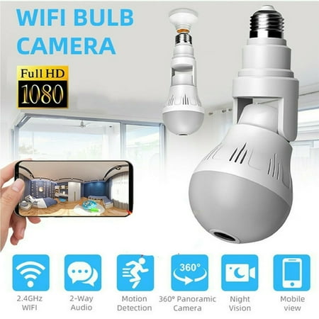 Home Security Camera 360 Degree Panoramic View Camera Full HD 1080p WiFi Light Bulb Camera for kids Pet Office with Night Vision/Motion Detection/Alarm Wireless Security IP Camera
Home Security Camera 360 Degree Panoramic View Camera Full HD 1080p WiFi Light Bulb Camera for kids Pet Office with Night Vision/Motion Detection/Alarm Wireless Security IP Camera