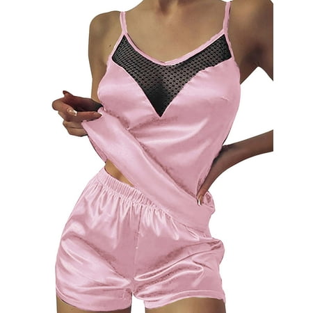 Zdcdcd Women s 2Pcs Pajamas Set Solid Color Mesh Spliced Camisole+Shorts Sleepwear Loungewear Set
Zdcdcd Women s 2Pcs Pajamas Set Solid Color Mesh Spliced Camisole+Shorts Sleepwear Loungewear Set