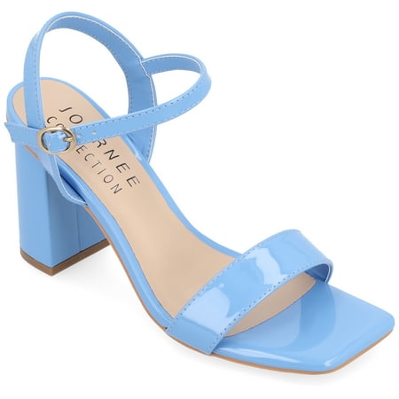 Journee Collection Womens Tivona Tru Comfort Foam Mid Heel Ankle Strap Sandals