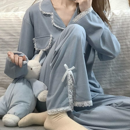 CoCopeaunt Sweet Long Sleeve Pajama Sets Women Loose Casual Stylish Chic Homewear Single Breasted Ins Popular Cute Bow Princess Nightwear
CoCopeaunt Sweet Long Sleeve Pajama Sets Women Loose Casual Stylish Chic Homewear Single Breasted Ins Popular Cute Bow Princess Nightwear
