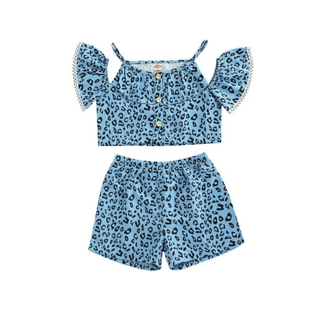 XingqingToddler Girls 2Pcs Summer Clothes Short Sleeve Strap Leopard Crop Tops + Short Pants Set
XingqingToddler Girls 2Pcs Summer Clothes Short Sleeve Strap Leopard Crop Tops + Short Pants Set