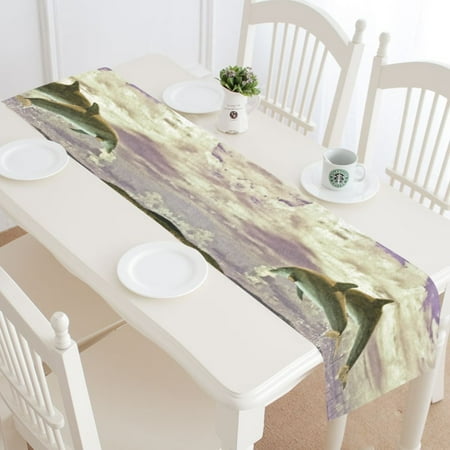 MYPOP Ocean Jumping DolphineTable Runner Home Decor 14x72 Inch Underwater Sea Life DolphineTable Cloth Runner for Wedding Party Banquet Decoration
MYPOP Ocean Jumping DolphineTable Runner Home Decor 14x72 Inch Underwater Sea Life DolphineTable Cloth Runner for Wedding Party Banquet Decoration