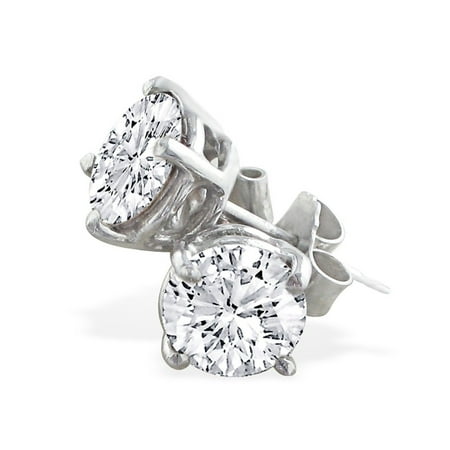 1 Carat Diamond Stud Earrings Set In Platinum, Screwbacks