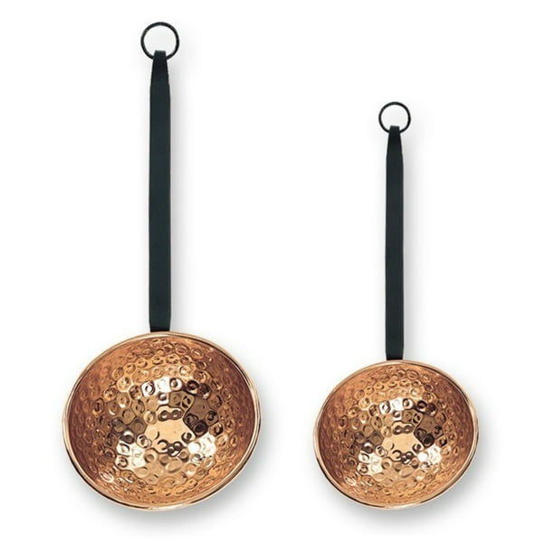 Hammered Décor Copper Ladles w/Wrought Iron Handles, Set of 2