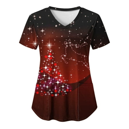 TAIAOJING Women s Scrubs Top Casual Christmas Snowflake Christmas Tree Print Short Sleeve Workwear Wokwear T-Shirt
TAIAOJING Women s Scrubs Top Casual Christmas Snowflake Christmas Tree Print Short Sleeve Workwear Wokwear T-Shirt