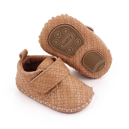 BTJX Shoes Hook First Walking Shoes Loop Shoes Soft Baby & Non-Slip Boys Solid Boy s shoes