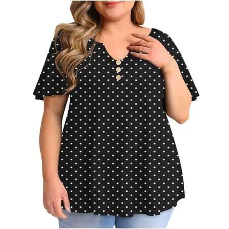 kakina CMSX Shirts for Women Dressy Casual Clearance Fashion Casual Printing Short Sleeve Loose Plus Size Ruffle Short Sleeve Tops V-neck Blouse Ladies Summer Tops Black 4x
kakina CMSX Shirts for Women Dressy Casual Clearance Fashion Casual Printing Short Sleeve Loose Plus Size Ruffle Short Sleeve Tops V-neck Blouse Ladies Summer Tops Black 4x