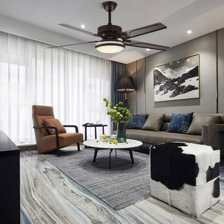56W 48 inch Telescopic Ceiling Fan Lamp Dimmable Chandelier Fan with Remote