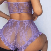 OUTAD Women Sexy Lace Lingerie Nightwear Two Piece Babydoll Bra Panty Underwear Set