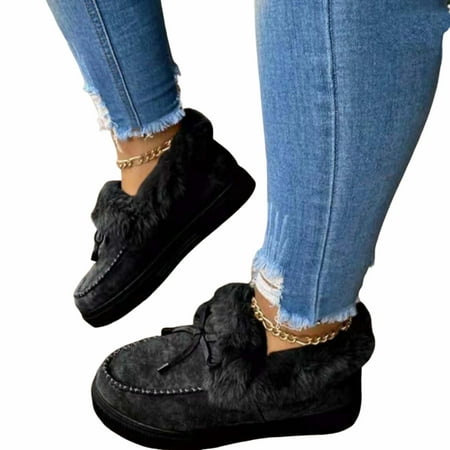 Womens Warm Winter Loafers Shoes Slip-On Thickened Multiple Colors Shoes Lightweight Classic Walking Shoes Black 35
Womens Warm Winter Loafers Shoes Slip-On Thickened Multiple Colors Shoes Lightweight Classic Walking Shoes Black 35