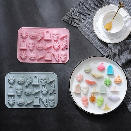 Riguas 2Pcs Halloween Cake Mold Ghost Pumpkin Bat Skull Shape Silicone Baking Molds for DIY Chocolate Candy
Riguas 2Pcs Halloween Cake Mold Ghost Pumpkin Bat Skull Shape Silicone Baking Molds for DIY Chocolate Candy