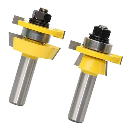 and Groove Set Router Bit Set Wood Door Flooring 1/2 Inch Shank Wood Milling Cutter Woodworking Tool 2 Piece