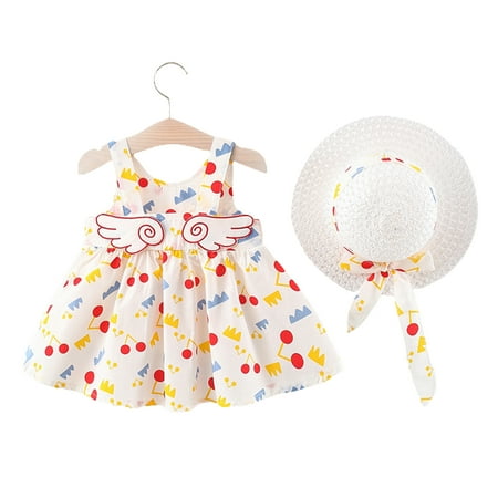 Chaoren Girls Dress Cherry Pattern Loose Cute Girls Small Wing Pleated Dress for Daily Life
Chaoren Girls Dress Cherry Pattern Loose Cute Girls Small Wing Pleated Dress for Daily Life