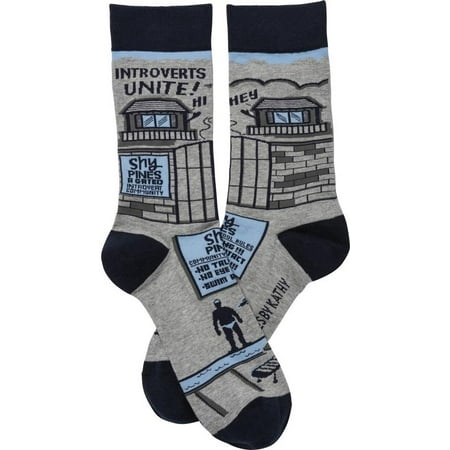 PRIMITIVES BY KATHY Introverts Unite Socks in Gray Blue and Black