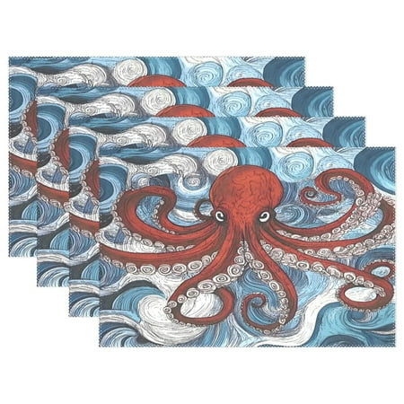 Ryvnso Placemats Set of 4 A Red Octopus Dining Mats Heat-Resistant Non-Slip Washable Table Mat
Ryvnso Placemats Set of 4 A Red Octopus Dining Mats Heat-Resistant Non-Slip Washable Table Mat