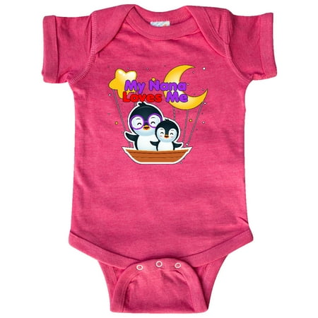 Inktastic My Nana Loves Me Penguin Gift Baby Boy or Baby Girl Bodysuit