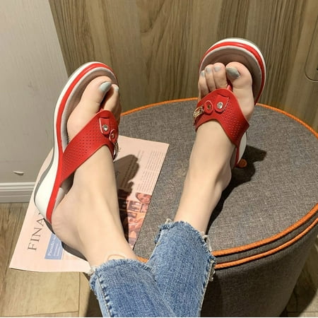 Aayomet Women Slippers Fashion Wedges Sandals Platforms Slippers Ladies Women s Casual Shoes Women s slipper Red 8
Aayomet Women Slippers Fashion Wedges Sandals Platforms Slippers Ladies Women s Casual Shoes Women s slipper Red 8