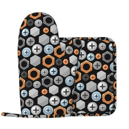 Oven Mitts and Pot Holders Sets Colorful screws Non-Slip Silicone Oven Gloves Potholders Cotton Lining Heat Resistant Gloves Hot Pads for Kitchen Cooking Baking
Oven Mitts and Pot Holders Sets Colorful screws Non-Slip Silicone Oven Gloves Potholders Cotton Lining Heat Resistant Gloves Hot Pads for Kitchen Cooking Baking
