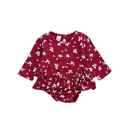 Frobukio Baby Girl Long Sleeve Ruffle Romper Floral One-Piece Outfit 0-18Months
Frobukio Baby Girl Long Sleeve Ruffle Romper Floral One-Piece Outfit 0-18Months