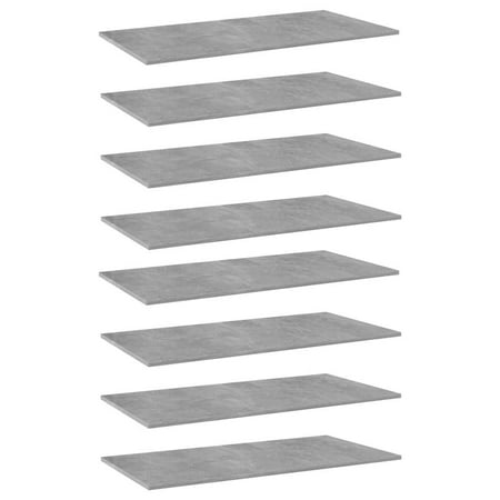 GDFIH Bookshelf Boards 8 pcs Concrete Gray 31.5 x11.8 x0.6 Chipboard