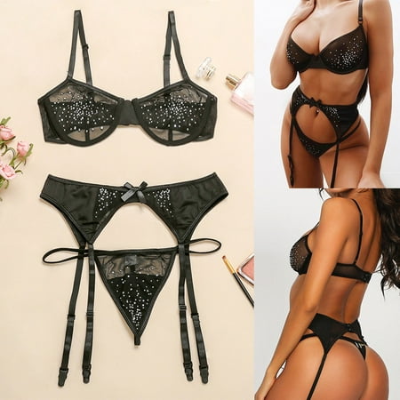 MRULIC intimates for women New Women Underwire Bra Bow GString Black Underwear Diamond Lingerie Set Garter Black + XL
MRULIC intimates for women New Women Underwire Bra Bow GString Black Underwear Diamond Lingerie Set Garter Black + XL