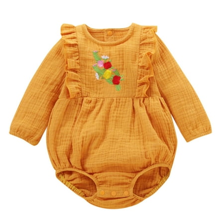 Binmer Newborn Infant Baby Girls Crape Embroider Ruffle Winter Clothes Romper Jumpsuit
Binmer Newborn Infant Baby Girls Crape Embroider Ruffle Winter Clothes Romper Jumpsuit