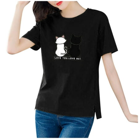 LBECLEY Womens Tops Light Shirts for Women Fashion Women Casual Short Sleeve Printed O-Neck Blouse Ladies T-Shirt Tops Natural Scrub T Shirts for Women Polyester Cotton Black M
LBECLEY Womens Tops Light Shirts for Women Fashion Women Casual Short Sleeve Printed O-Neck Blouse Ladies T-Shirt Tops Natural Scrub T Shirts for Women Polyester Cotton Black M