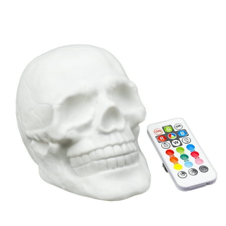 Skull Night Lamp White 2100mAh USB Rechargeable with Colorful Lighting Remote Control Decoration Lamp Ambient Light for Halloween Home Party 
Skull Night Lamp White 2100mAh USB Rechargeable with Colorful Lighting Remote Control Decoration Lamp Ambient Light for Halloween Home Party
