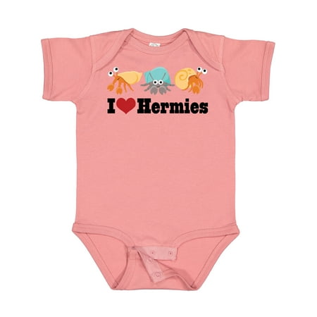 Inktastic I Heart Hermit Crabs Gift Baby Boy or Baby Girl Bodysuit
