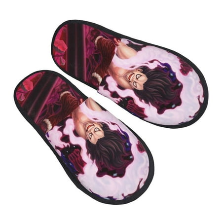 Monkey D Luffy Mens Clog Furry Slippers Indoor House Shoes