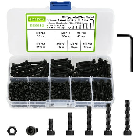 420PCS M3 Nuts and Bolts Assortment Kit Hex Socket Head Cap Machine M3 Screws Bolts and Nuts Assortment Kit 6mm-20mm
420PCS M3 Nuts and Bolts Assortment Kit Hex Socket Head Cap Machine M3 Screws Bolts and Nuts Assortment Kit 6mm-20mm