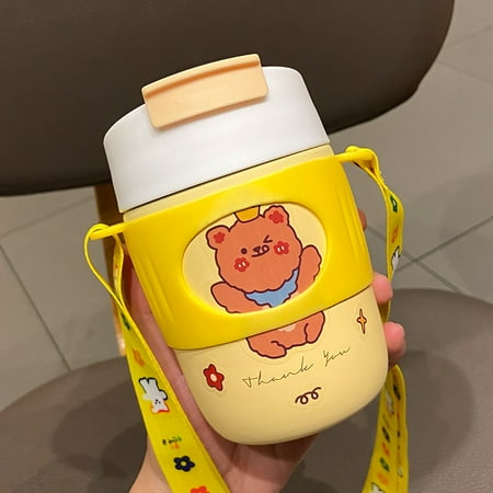 Homeex Net Celebrity Creative Cartoon Straw Thermos Cup Yellow Add lanyard 360ml
Homeex Net Celebrity Creative Cartoon Straw Thermos Cup Yellow Add lanyard 360ml