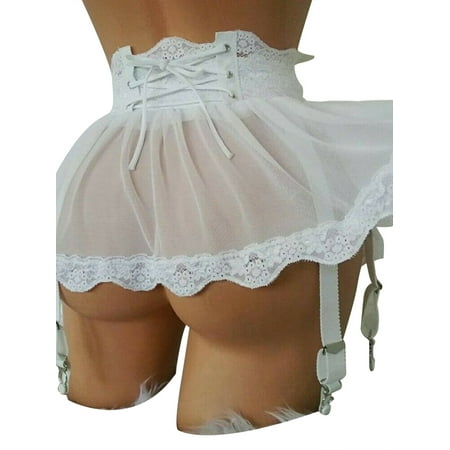 LAPA Women s Sexy See Through One Piece Solid Babydoll Underwear Lace Bandage Dress Panties