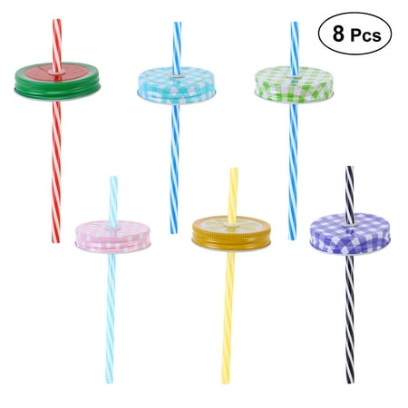 NICEXMAS Decorative Regular Mouth Mason Jar Lids with Straw Hole 8 Lids 8 Striped Plastic Straws 1 Brush Set (Random Color)
NICEXMAS Decorative Regular Mouth Mason Jar Lids with Straw Hole 8 Lids 8 Striped Plastic Straws 1 Brush Set (Random Color)