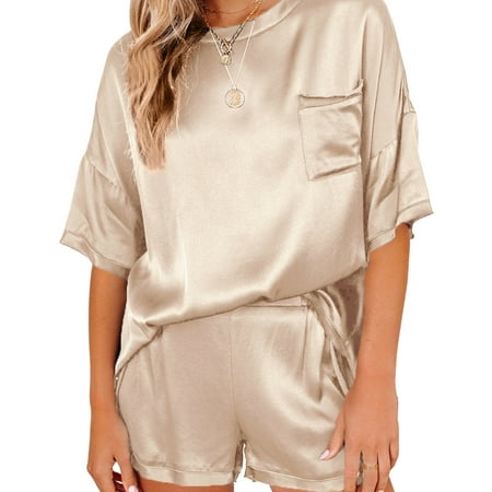 HAWEE Women s Silk Satin Pajamas Set Two-piece Pj Sets Sleepwear Loungewear Short Sleeve Nightwear
HAWEE Women s Silk Satin Pajamas Set Two-piece Pj Sets Sleepwear Loungewear Short Sleeve Nightwear