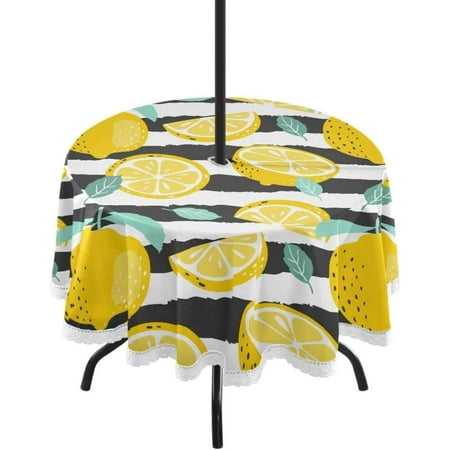 Hyjoy Lemon Outdoor Tablecloth with Umbrella Hole and Zipper Waterproof Round Tablecloth 60 Inch for Party Patio Picnic Holiday Dinner Summer
Hyjoy Lemon Outdoor Tablecloth with Umbrella Hole and Zipper Waterproof Round Tablecloth 60 Inch for Party Patio Picnic Holiday Dinner Summer