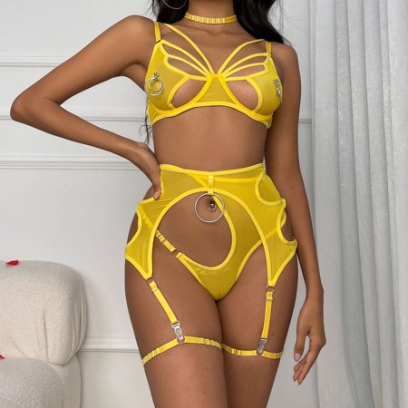 Floleo Lingerie for Women Deals Women s Mesh Three-point Sexy Sexy Lingerie Set With Large Circle Of Metal Accessories Valentines Day Gifts
Floleo Lingerie for Women Deals Women s Mesh Three-point Sexy Sexy Lingerie Set With Large Circle Of Metal Accessories Valentines Day Gifts