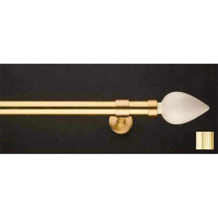 Flora 1166 Curtain Rod Set - 1 in. - Polished Brass - 94 in.