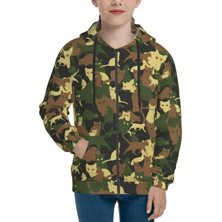 Hoodies for Women Cool Cat Camouflage Green Long Sleeve Sweatshirt Drawstring Zip Up Hoodie with Pockets Teen Girl Clothes
Hoodies for Women Cool Cat Camouflage Green Long Sleeve Sweatshirt Drawstring Zip Up Hoodie with Pockets Teen Girl Clothes