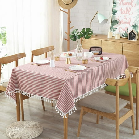Striped Tassel Tablecloth Cotton Dust-proof Tablecloth for Kitchen Centerpiece (Rectangular 40 x 55 )Red
Striped Tassel Tablecloth Cotton Dust-proof Tablecloth for Kitchen Centerpiece (Rectangular 40 x 55 )Red