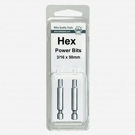 Wiha 74384 9/64 x 50mm Hex Power Bit (2 Pack)