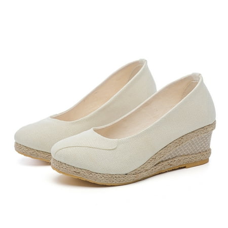 Cathalem Yoga Mat Sandals for Women Fashion Women Summer Weave Wedges Breathable Slip On Round Toe Sandals Go Walk Sandals Women White 8
Cathalem Yoga Mat Sandals for Women Fashion Women Summer Weave Wedges Breathable Slip On Round Toe Sandals Go Walk Sandals Women White 8