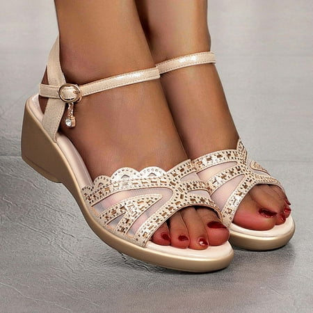Josdec Women s Sandals Wedge Sandals Beach Wedge Heel Open Toe Buckle Sandals Clearance Shoes
Josdec Women s Sandals Wedge Sandals Beach Wedge Heel Open Toe Buckle Sandals Clearance Shoes