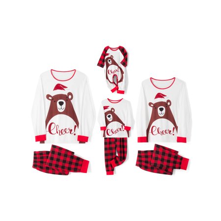 Christmas Pajamas Family Matching Pajamas Santa Claus Cartoon Print Sleepwear Xmas Pajamas for Baby Kids Teens Adults