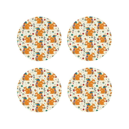 Tideii Squirrel With Colorful Tail for Leather Coasters 4 Pieces Anti-fouling and Anti-scalding Decorative Coasters Suitable for Restaurants Kitchens Coffee Shops-Round Shape
Tideii Squirrel With Colorful Tail for Leather Coasters 4 Pieces Anti-fouling and Anti-scalding Decorative Coasters Suitable for Restaurants Kitchens Coffee Shops-Round Shape