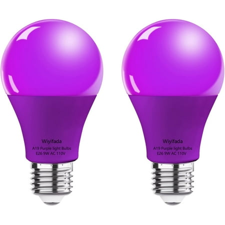 LED A19 Purple Light Bulb 4 Pack 9W Purple LED Light Replace Up to 100W E26 Base AC110V Colored Light Bulb for Porch Home Lighting Party Decoration Holiday Lighting (Purple Light)
LED A19 Purple Light Bulb 4 Pack 9W Purple LED Light Replace Up to 100W E26 Base AC110V Colored Light Bulb for Porch Home Lighting Party Decoration Holiday Lighting (Purple Light)