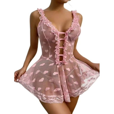 YCCOTO Womens Hollow Mesh Nightdress Lingerie Nightwear Mini Dress Babydoll Ruffle Sheer Sleepwear
YCCOTO Womens Hollow Mesh Nightdress Lingerie Nightwear Mini Dress Babydoll Ruffle Sheer Sleepwear