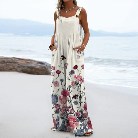 ELFINDEA Summer Dresses for Women 2023 One-Piece Button Up Jumpsuit Casual Loose Sleeveless Rompers with Pockets Beige S
ELFINDEA Summer Dresses for Women 2023 One-Piece Button Up Jumpsuit Casual Loose Sleeveless Rompers with Pockets Beige S