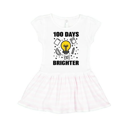 Inktastic 100 Days Brighter with Light Bulb Gift Toddler Girl Dress