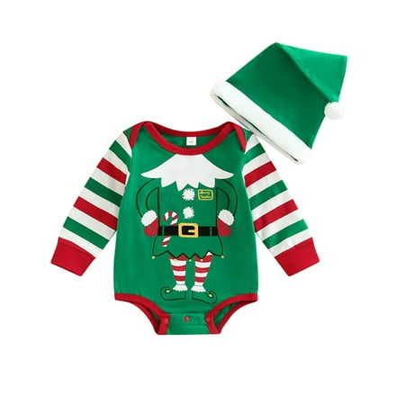 AMILIEe Toddler Baby Boys Christmas Girls Suit Set Stripe Cartoon Print Round Neck Long Sleeve Romper+ Santa Hat
AMILIEe Toddler Baby Boys Christmas Girls Suit Set Stripe Cartoon Print Round Neck Long Sleeve Romper+ Santa Hat